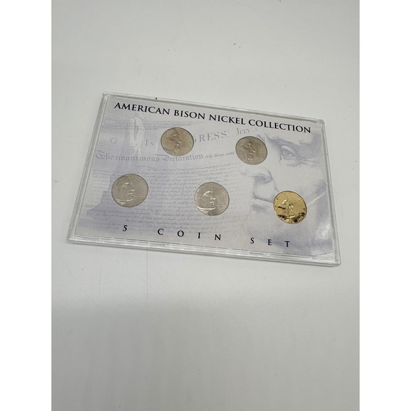 Other - American Bison Nickel 5 Coin Set  Holographic 24kt Gold Plated